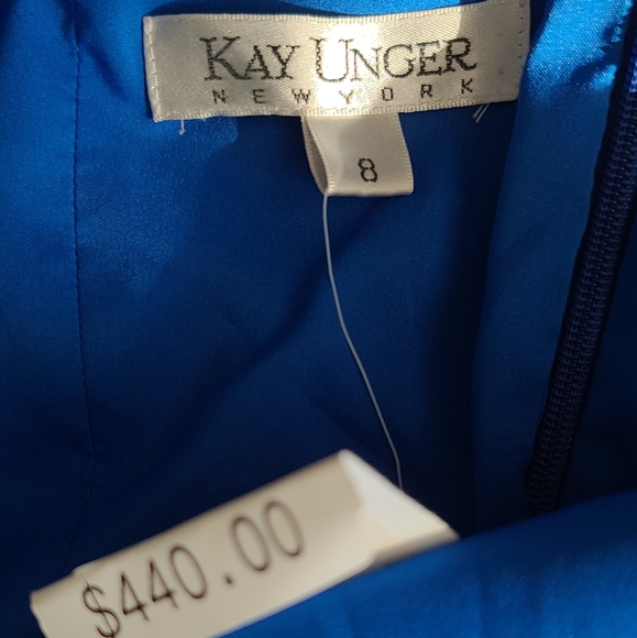 Kay Unger Royal Blue Keyhole silk Dress - Picture 7 of 8
